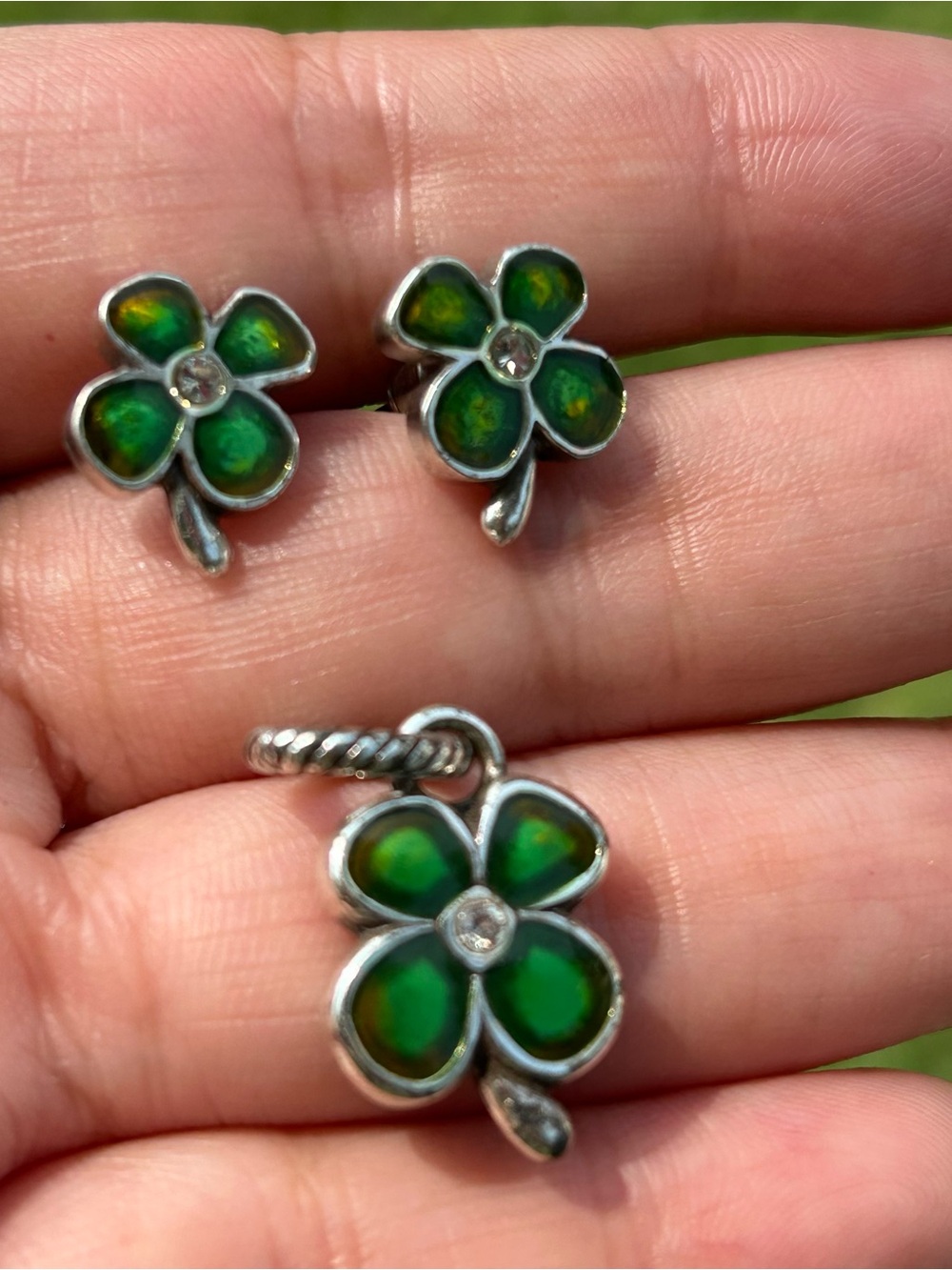 Brighton Clover  Pendant and Stud Earrings Set